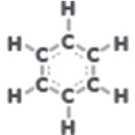 6개의 H와 6개의 C가 결합된 분자구조모형